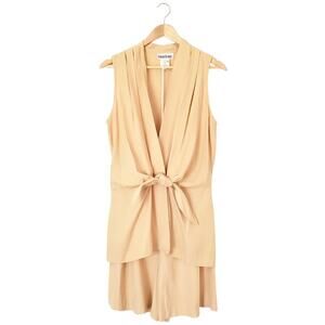 Vintage Butter Yellow Rayon Blend Shorts & Vest Set, 90s Tailored Summer Coord